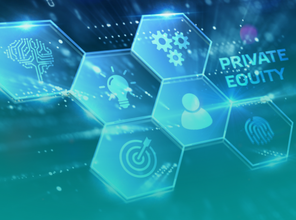 Business, Technology, Internet and network concept showing the word on the virtual display of the future: private equity